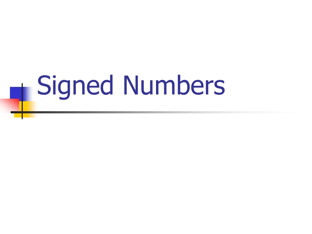 signed numbers