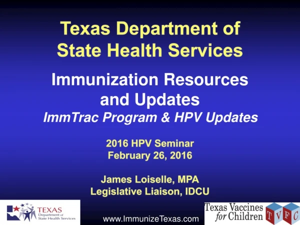 Texas Department of  State Health Services