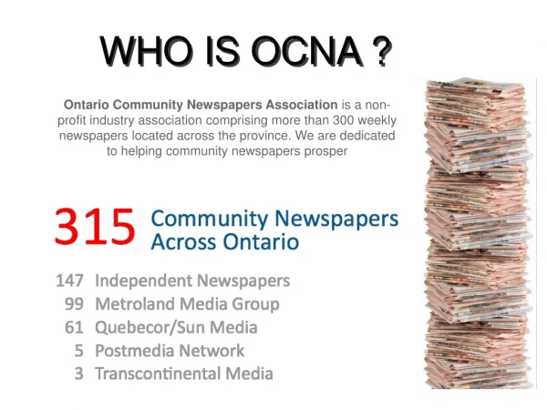 WHO IS OCNA ?