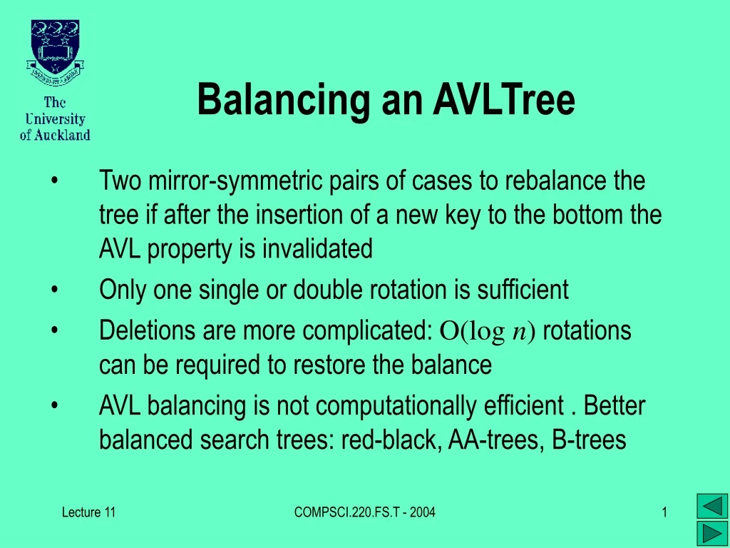 balancing an avltree