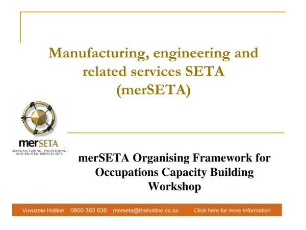 Manufacturing, engineering and related services SETA  (merSETA)