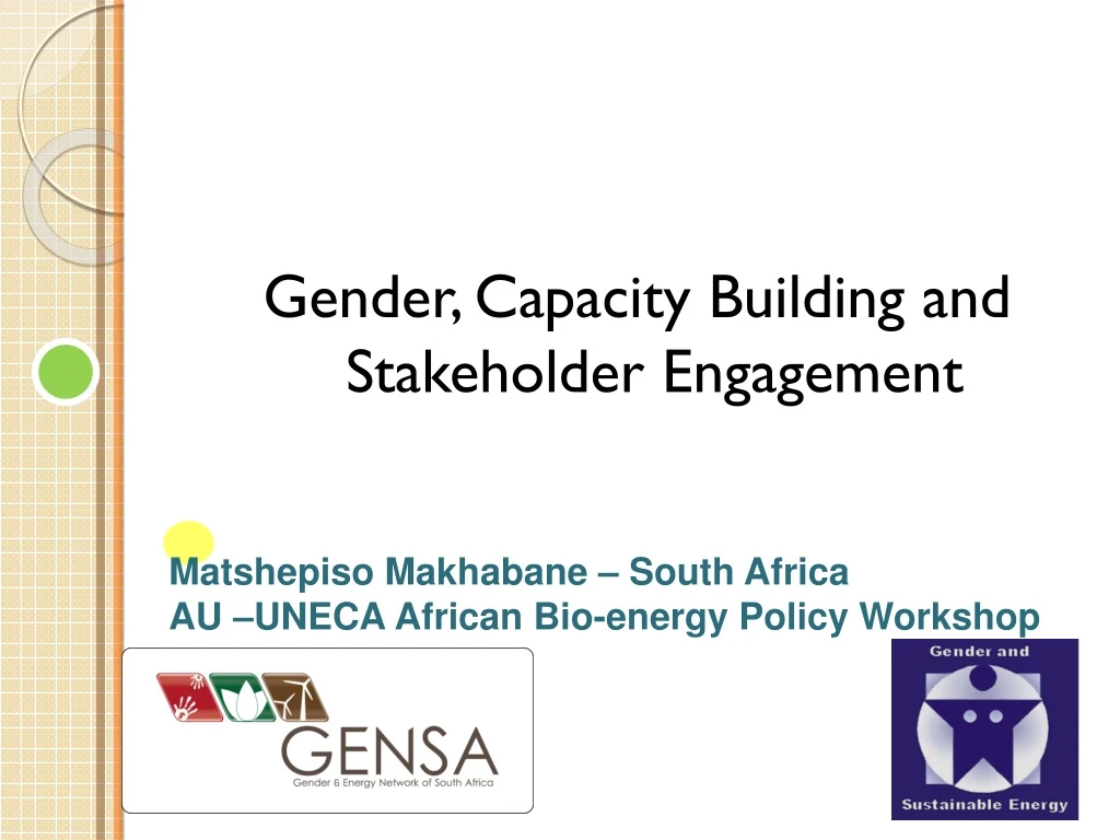 gender capacity building and stakeholder