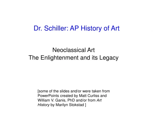 Dr. Schiller: AP History of Art