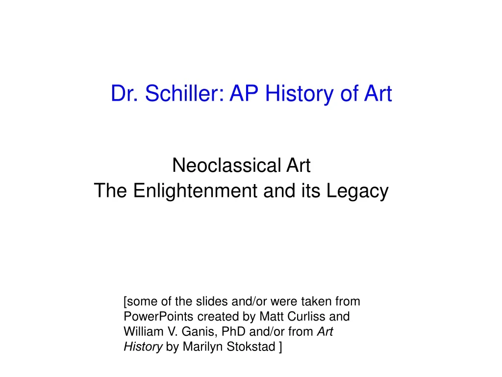 dr schiller ap history of art