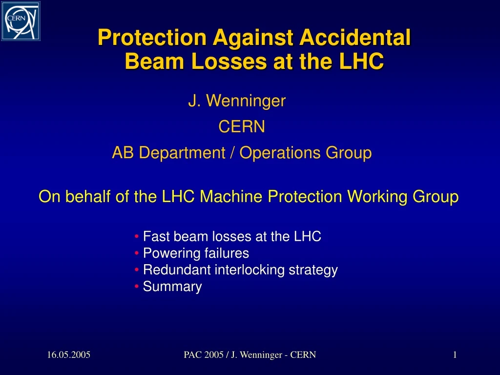 protection against accidental beam losses at the lhc