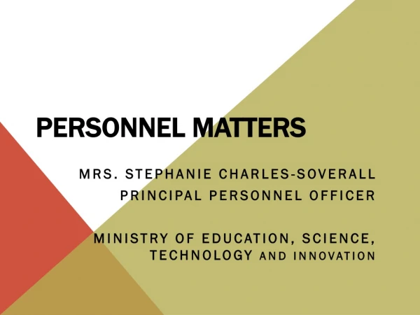 Personnel Matters