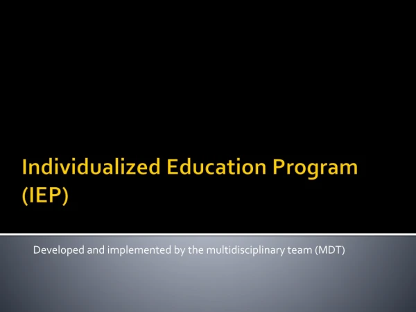 Individualized Education Program (IEP)