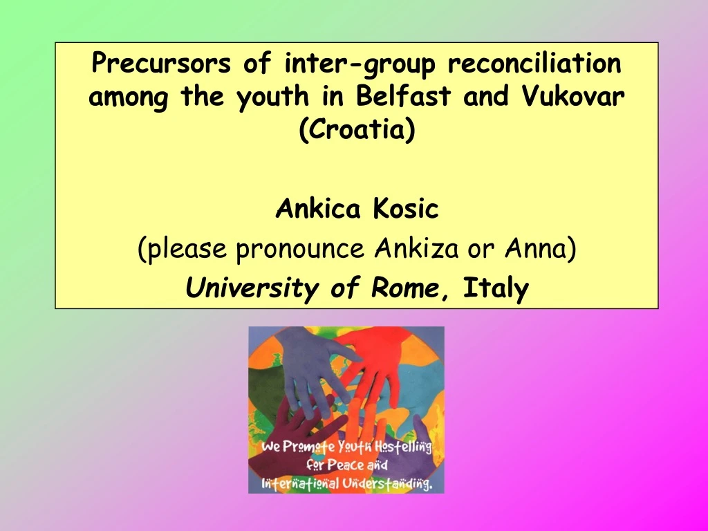 precursors of inter group reconciliation among