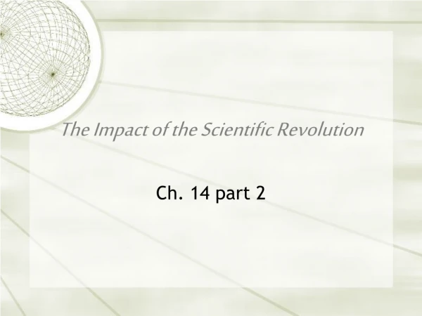 The Impact of the Scientific Revolution