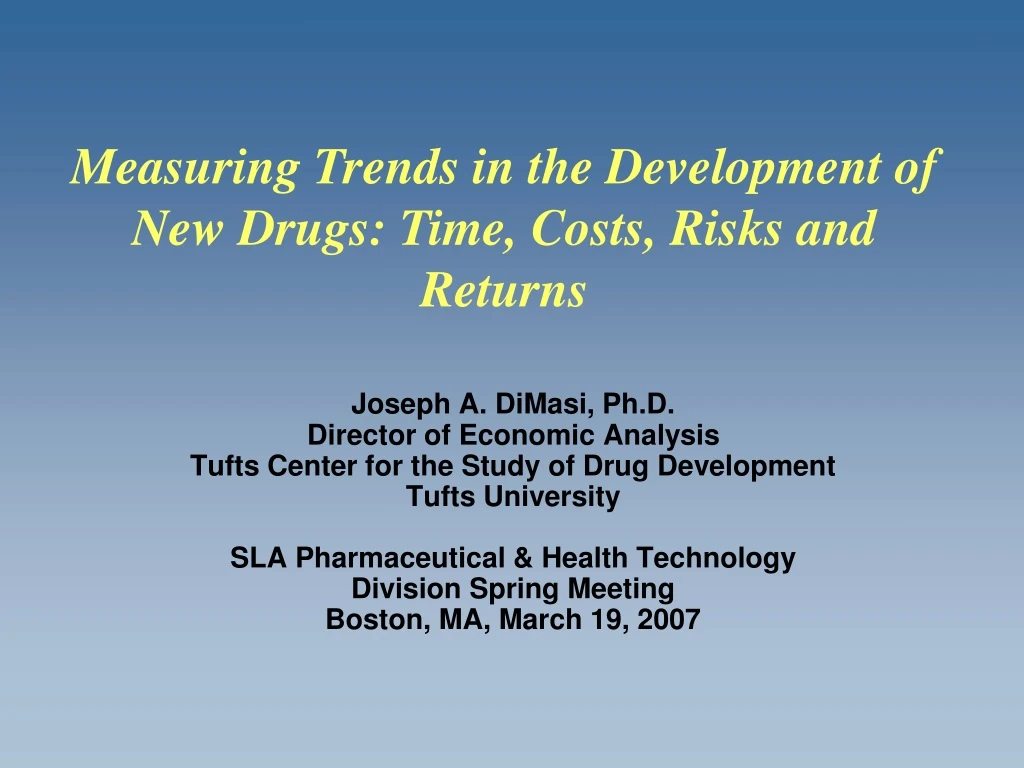 measuring trends in the development of new drugs