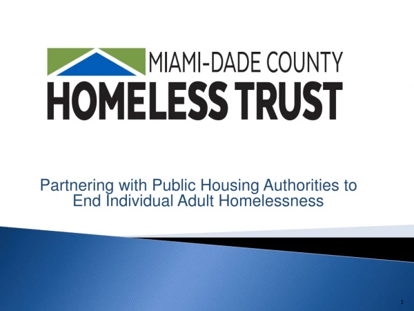 Partnering with Public Housing Authorities to End Individual Adult Homelessness
