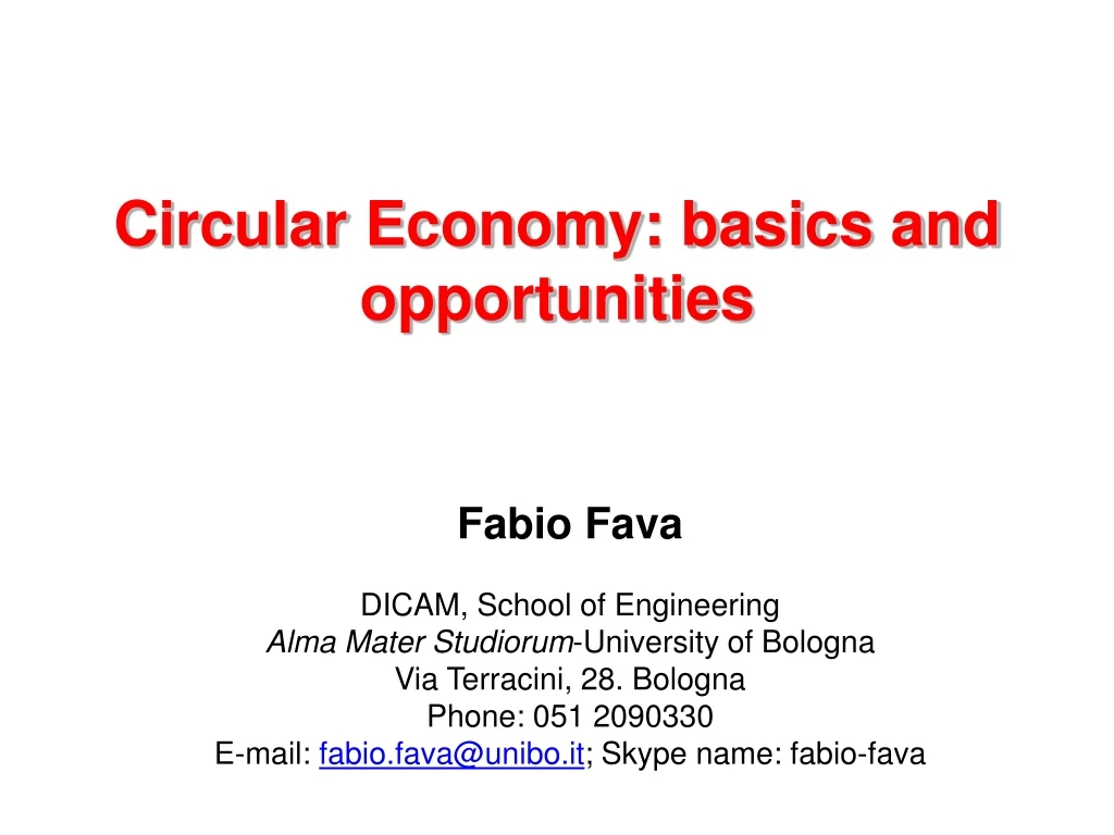 circular economy basics and opportunities