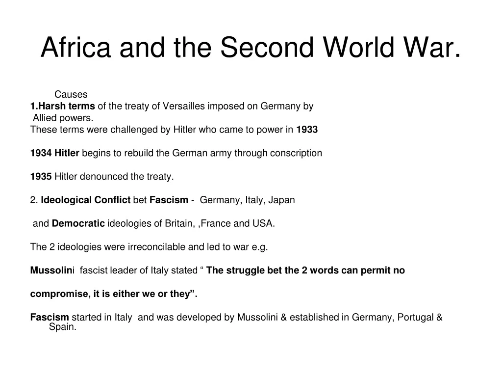 africa and the second world war