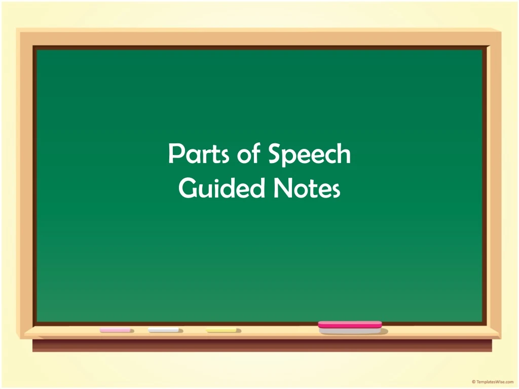 parts of speech guided notes