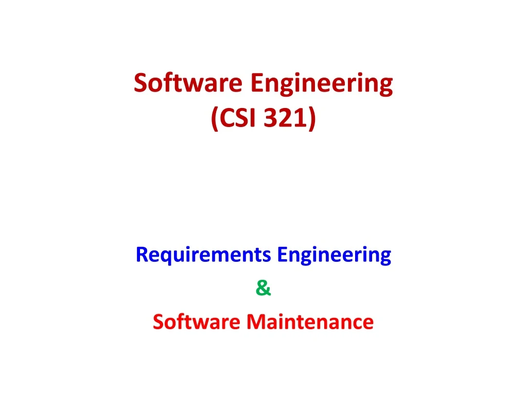 software engineering csi 321