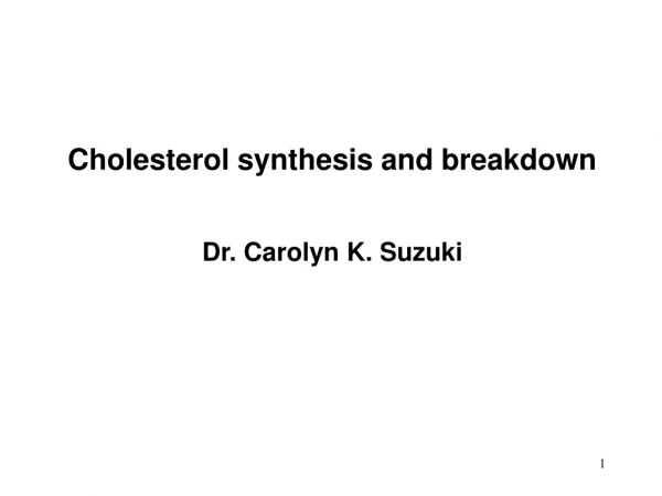 Cholesterol synthesis and breakdown