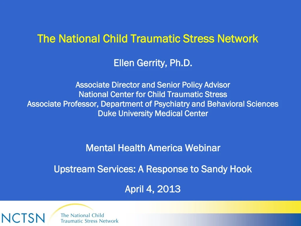 the national child traumatic stress network