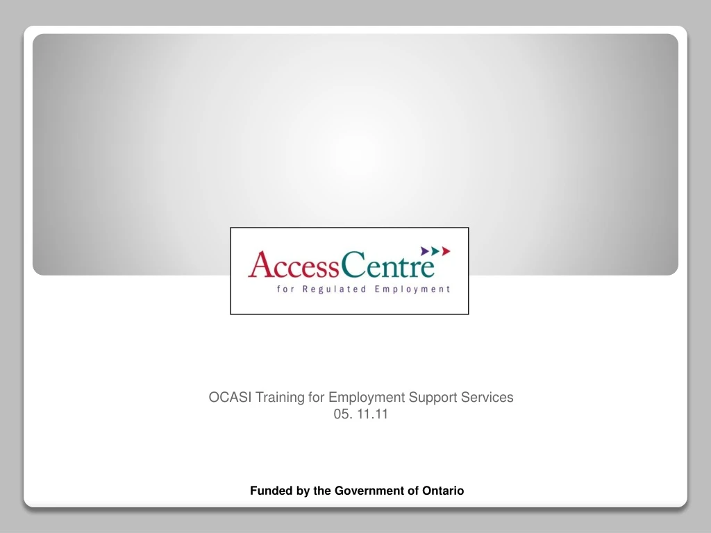 ocasi training for employment support services