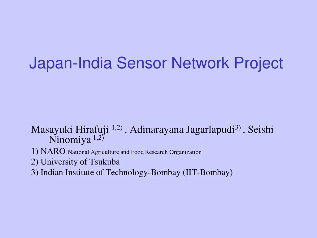 japan india sensor network project