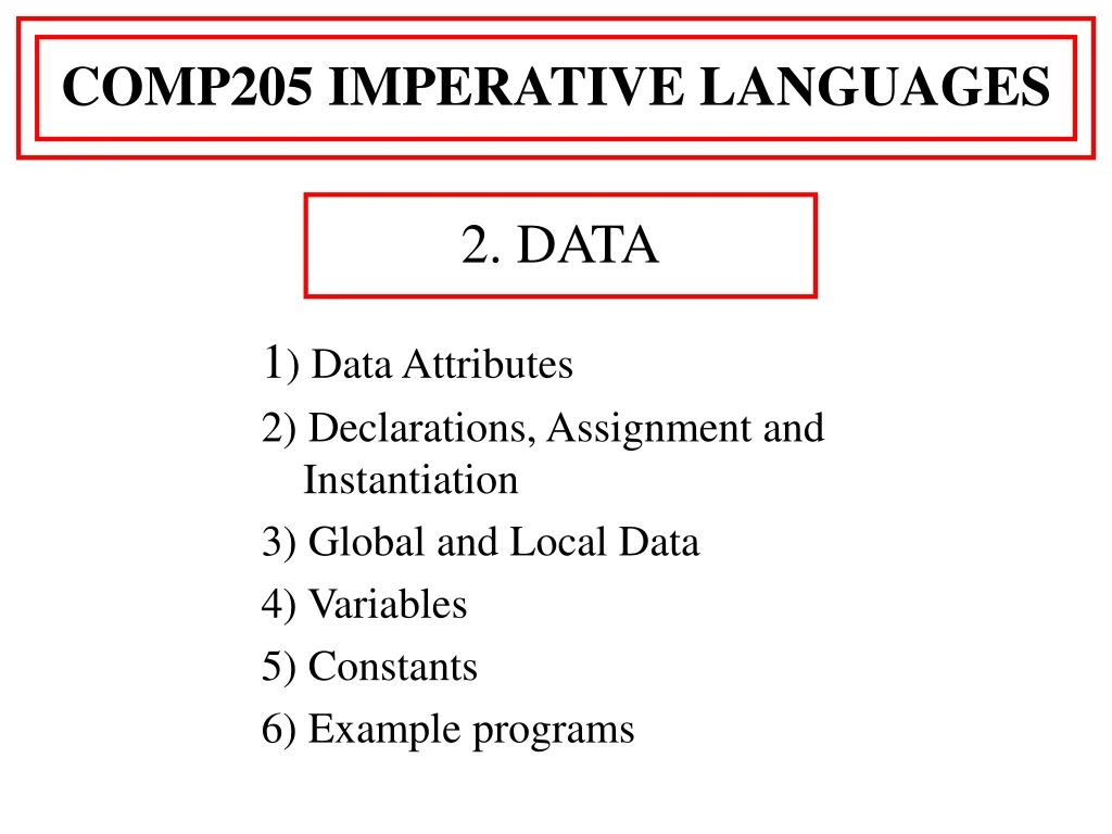 comp205 imperative languages