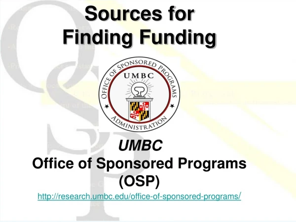 Sources for  Finding Funding