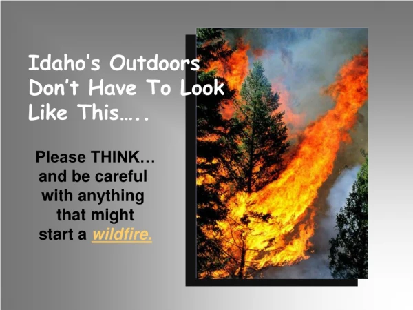 Idaho’s Outdoors Don’t Have To Look Like This…..
