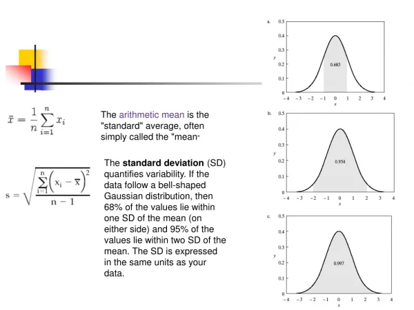 The  arithmetic mean  is the &quot;standard&quot; average, often simply called the &quot;mean &quot;