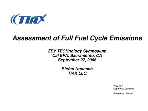 TIAX LLC Cupertino, California Reference:   E3100