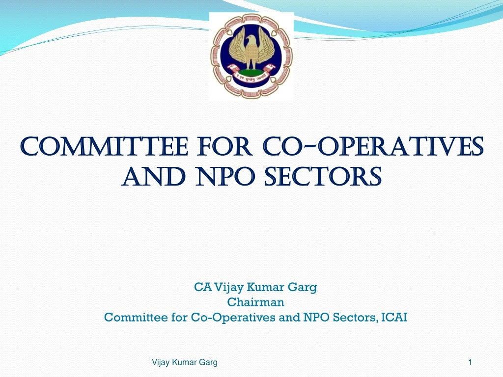 committee for co operatives and npo sectors