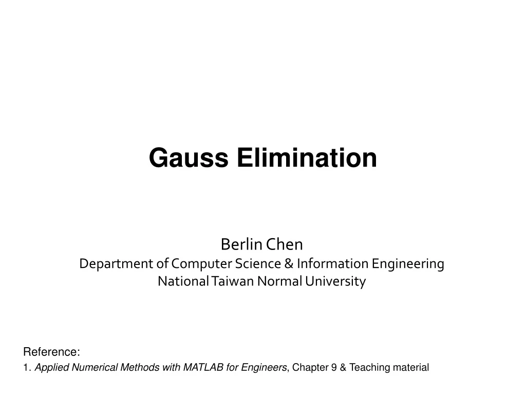 gauss elimination