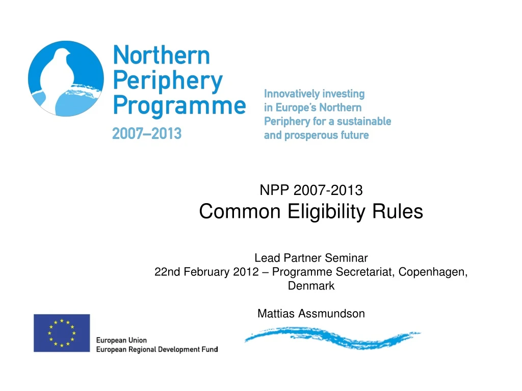 npp 2007 2013 common eligibility rules lead