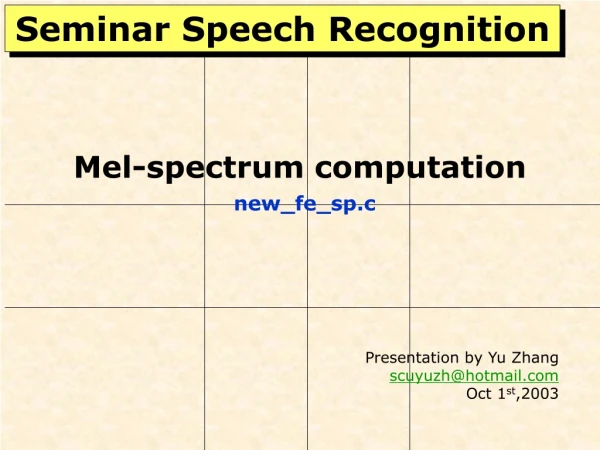 Mel-spectrum computation new_fe_sp.c