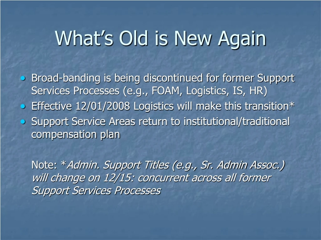 what s old is new again