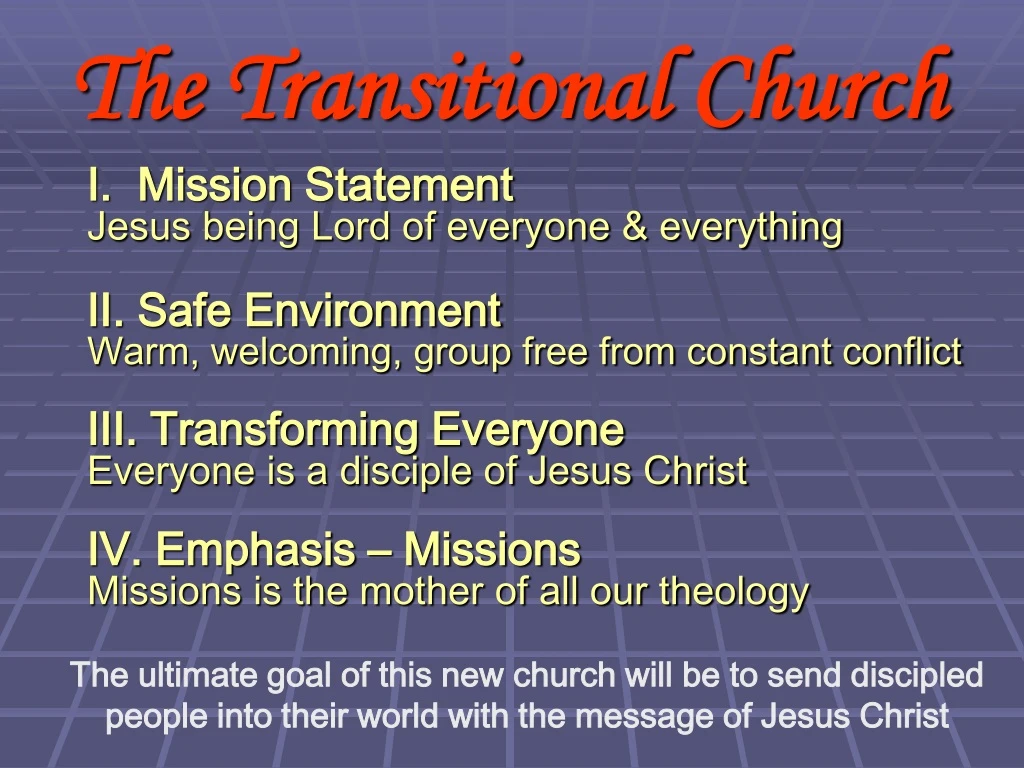 the transitional church