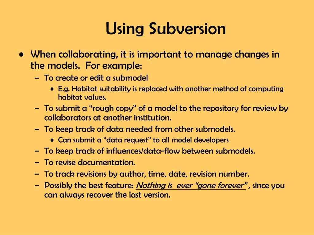 using subversion