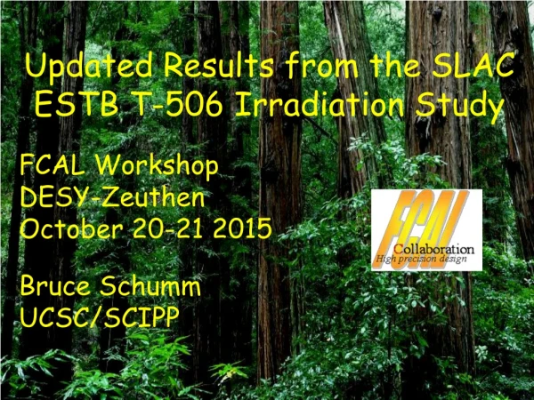 Updated Results from the SLAC ESTB T-506 Irradiation Study FCAL Workshop DESY-Zeuthen