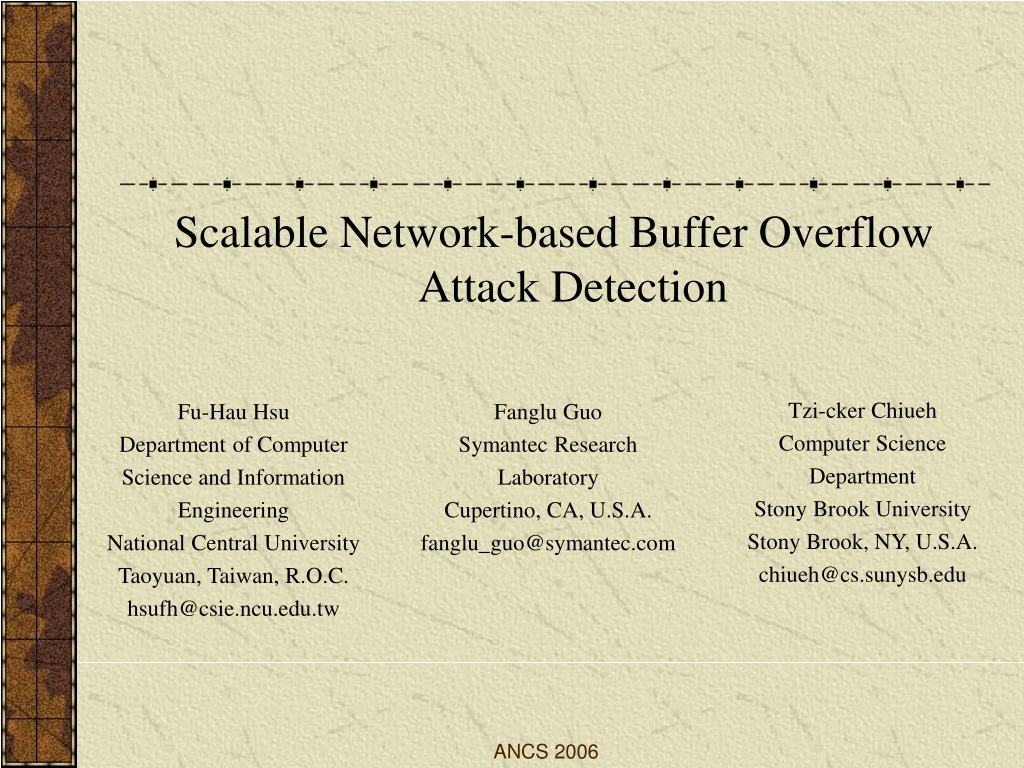 scalable network based buffer overflow attack