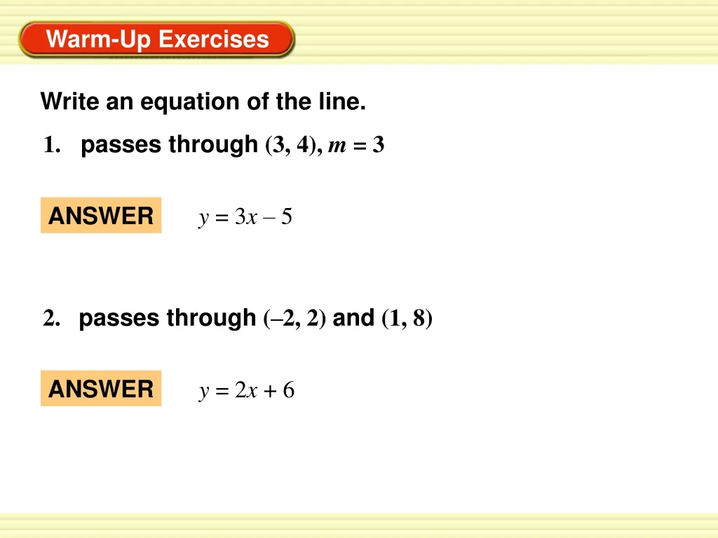 write an equation of the line