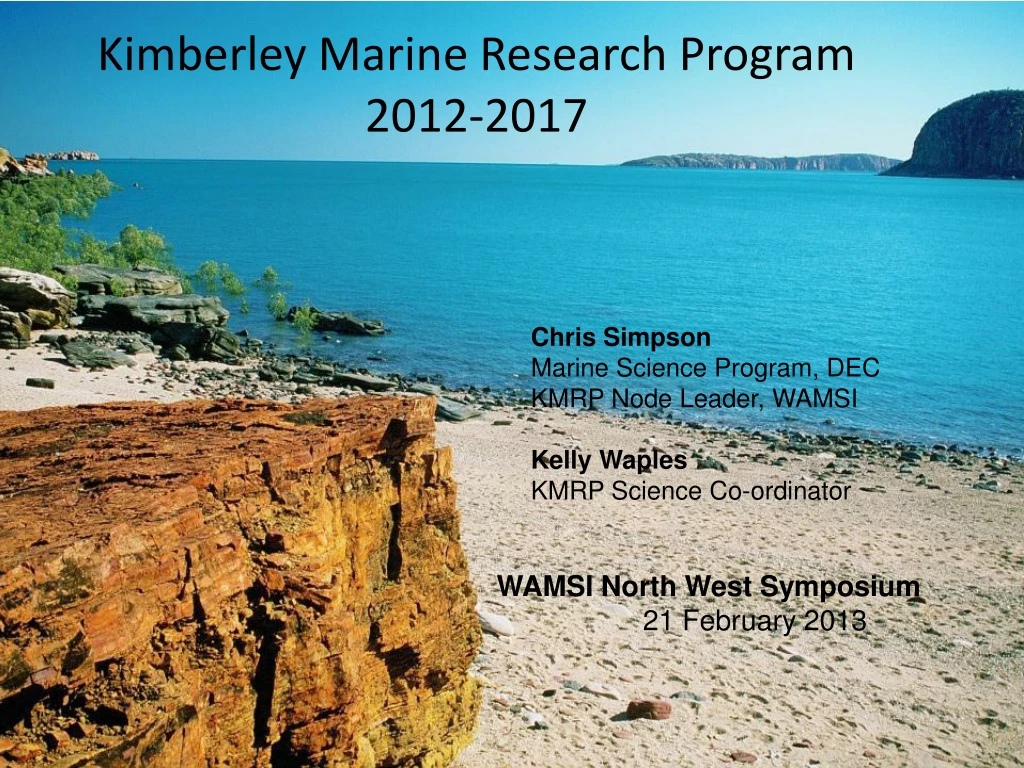 kimberley marine research program 2012 2017