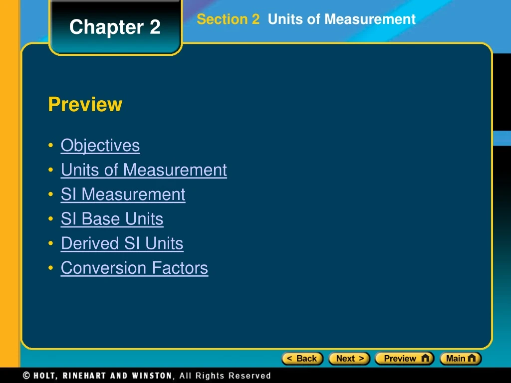 section 2 units of measurement