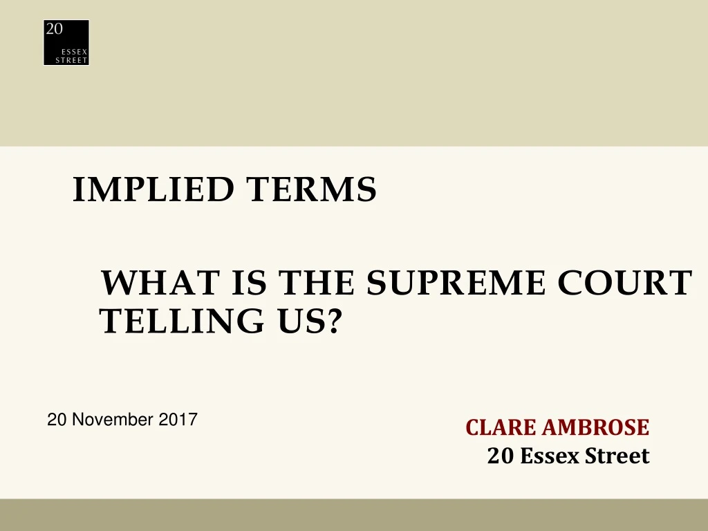 implied terms what is the supreme court telling us