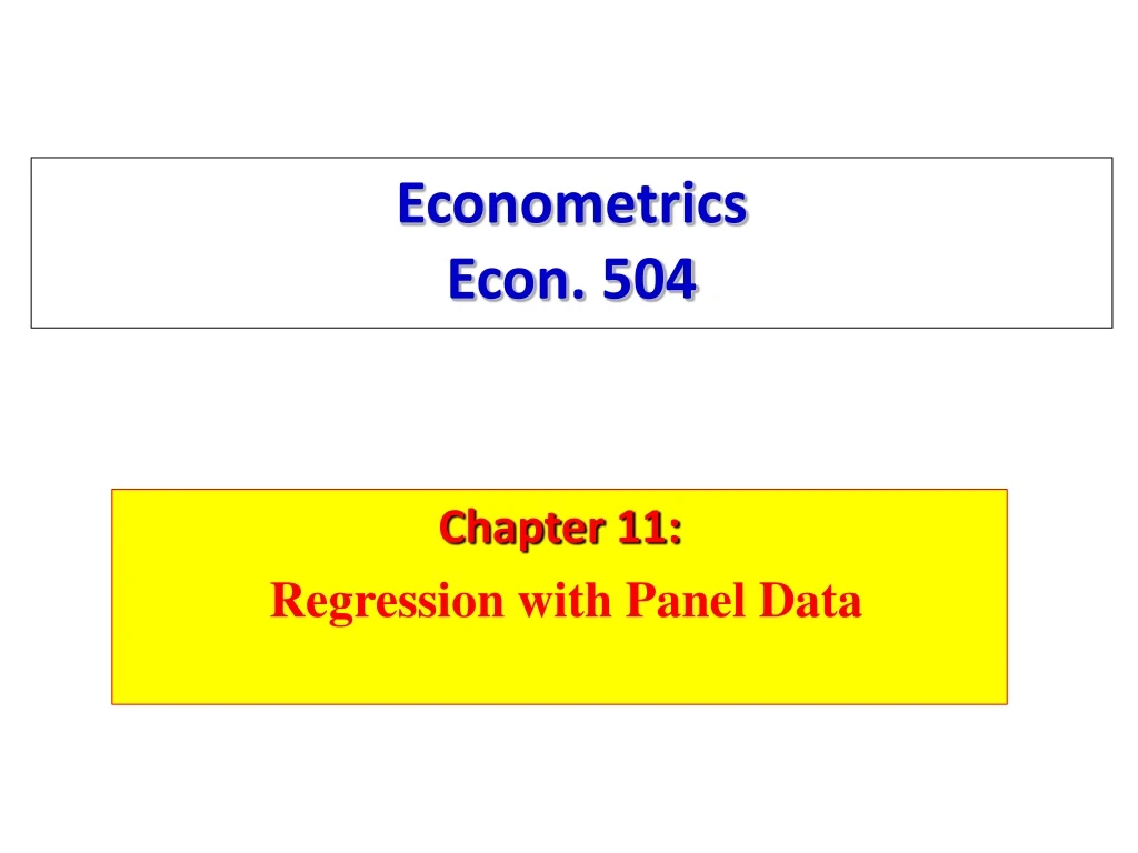 econometrics econ 504