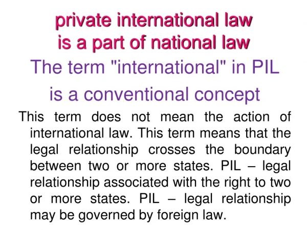 private international law  is a part of national law