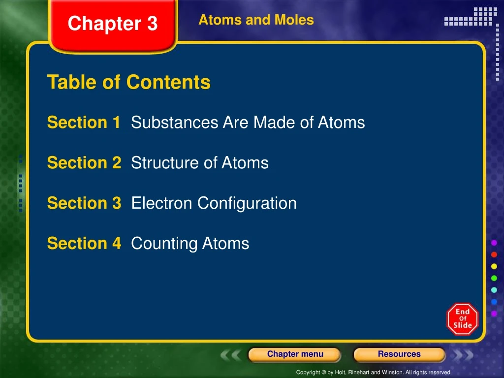 atoms and moles