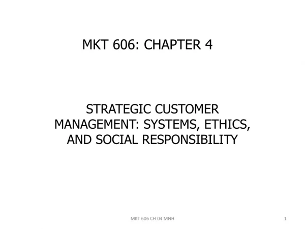 MKT 606: CHAPTER 4