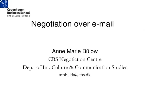 Negotiation over e-mail