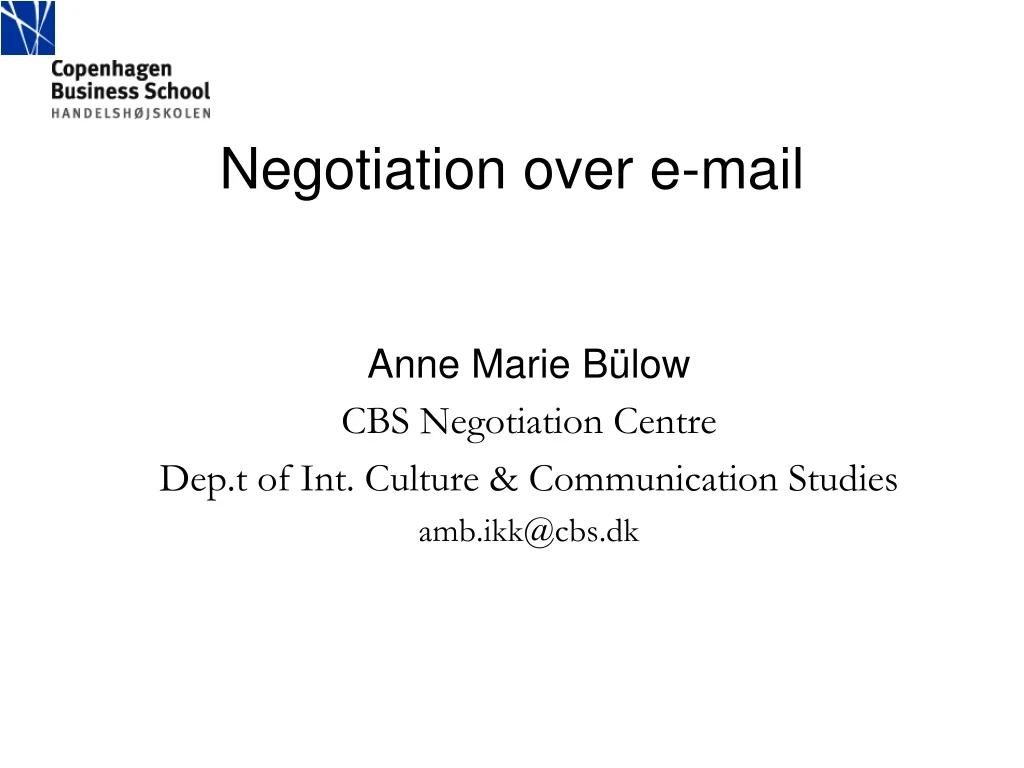 negotiation over e mail