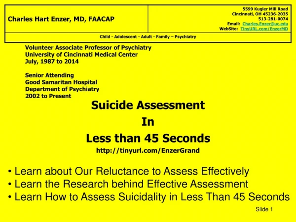 Suicide Assessment In Less than 45 Seconds tinyurl/EnzerGrand