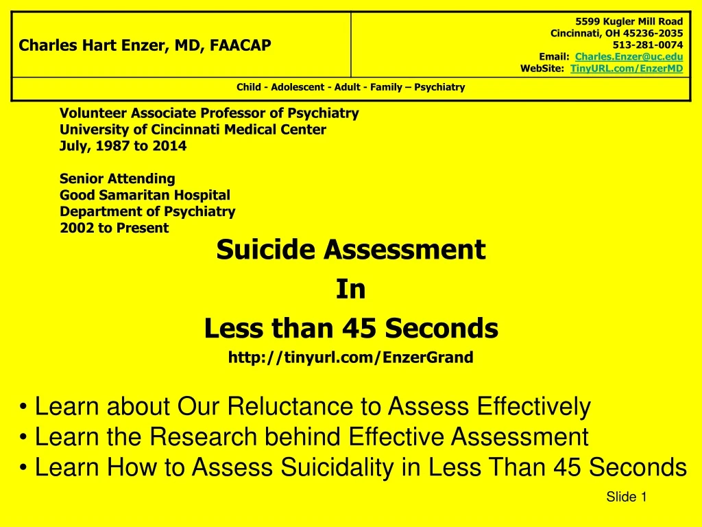 suicide assessment in less than 45 seconds http tinyurl com enzergrand