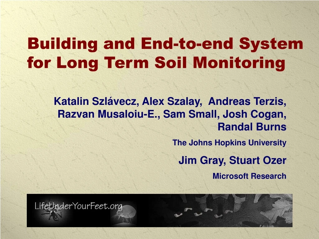 building and end to end system for long term soil monitoring